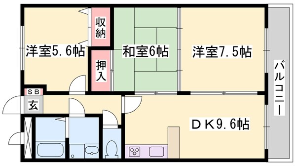 大塩駅 徒歩9分 1階の物件間取画像